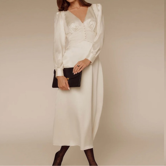 Reformation Morganna Dress Ivory - Size 8 NWT - Picture 1 of 3